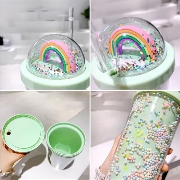 🌈 Kawaii Cute Rainbow & Cat Ear Tumbler
Cups With Straw & Lid - Picture 14 of 16